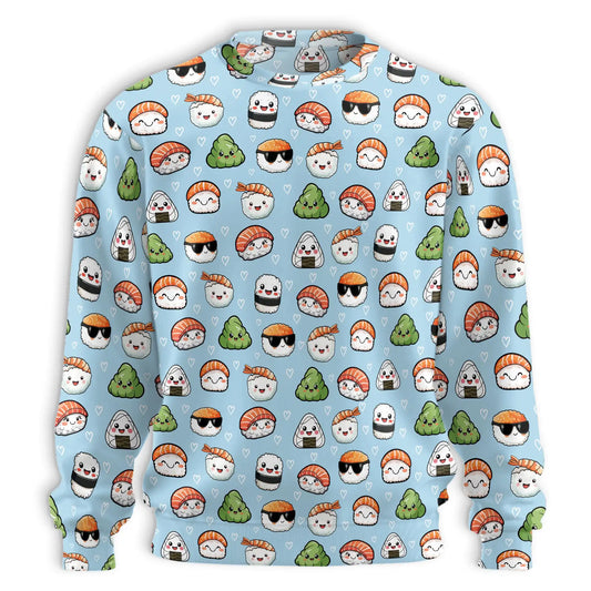 Sushi Pattern Sweatshirt – Colorful Graphic 3D All Over Print Design