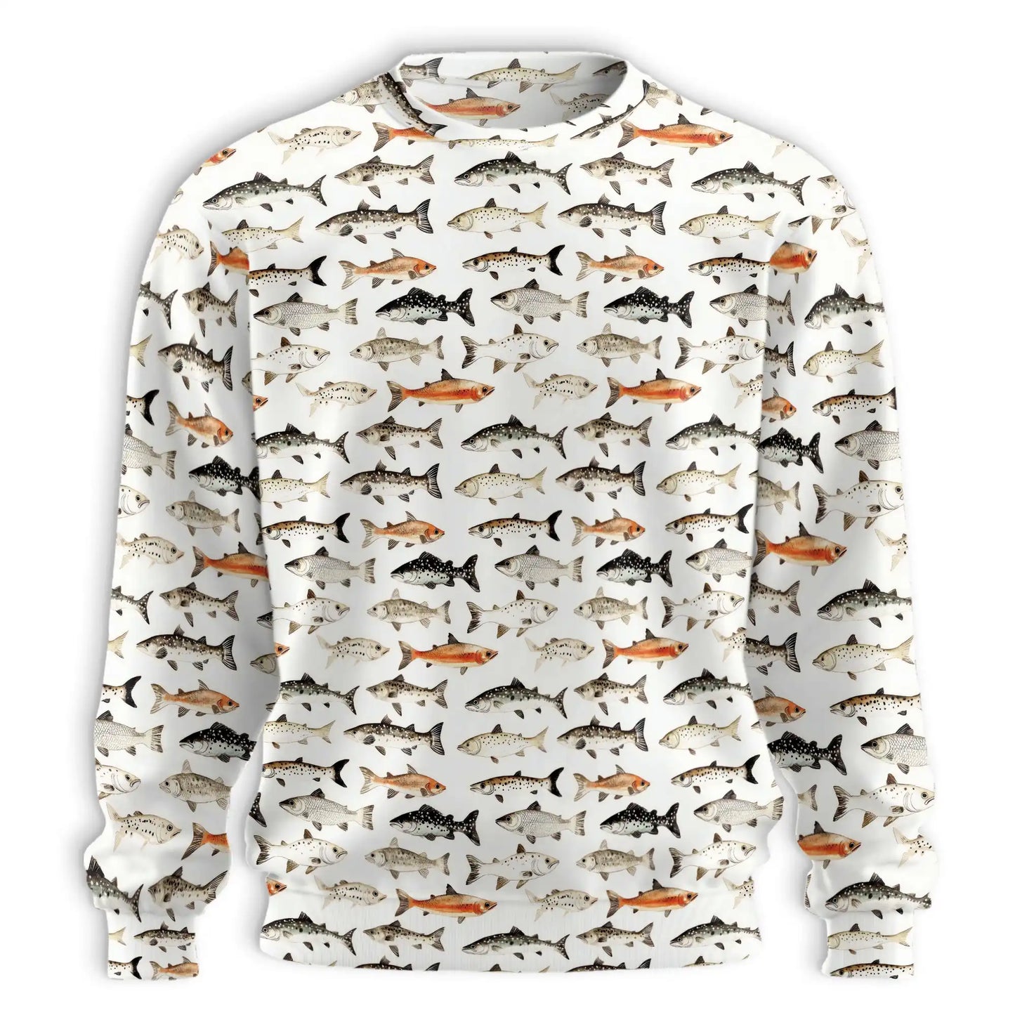 Freshwater Fish Pattern Sweatshirt – Colorful Graphic 3D All Over Print Design