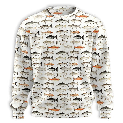 Freshwater Fish Pattern Sweatshirt – Colorful Graphic 3D All Over Print Design