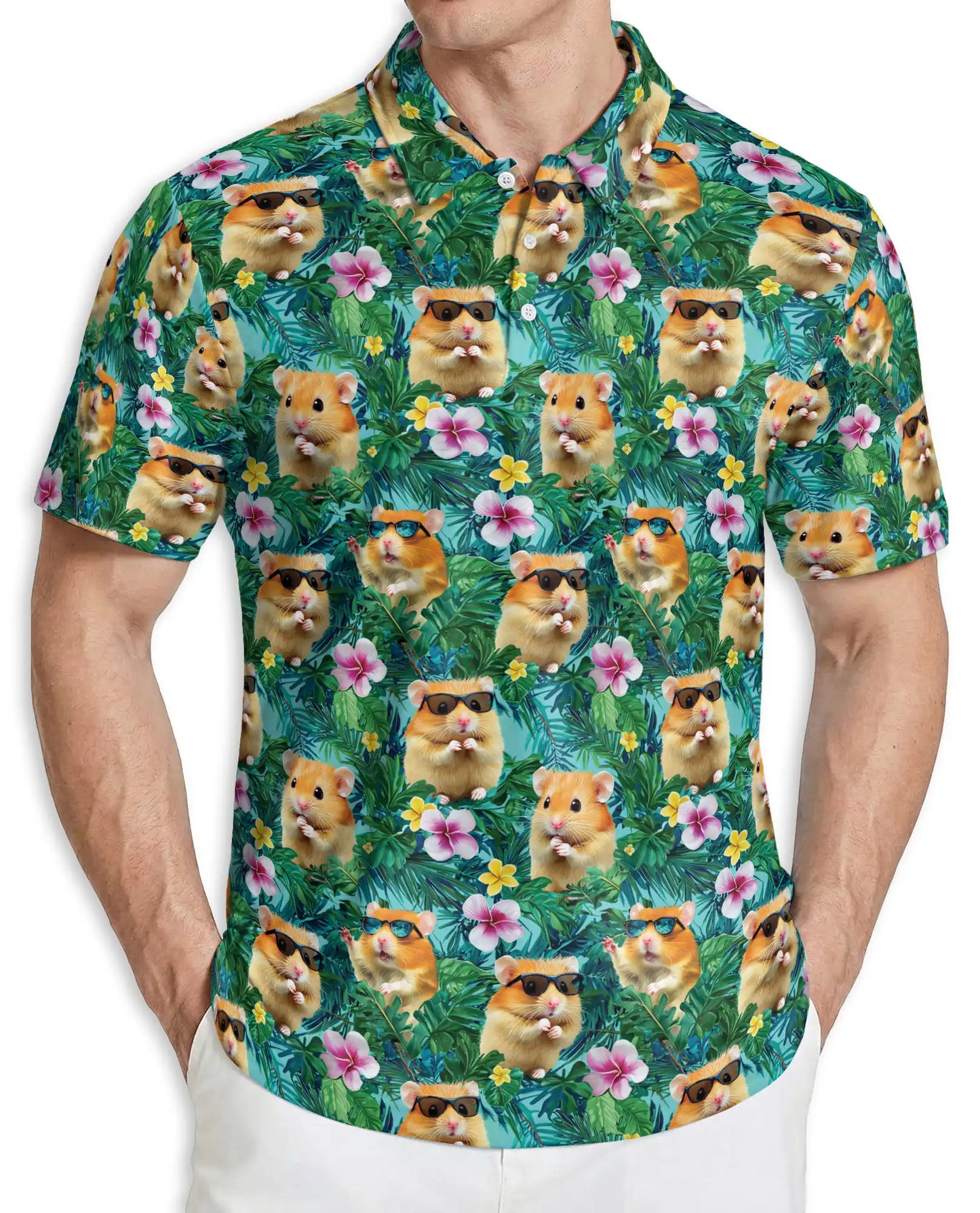 Funny Hamster Hawaiian Polo Shirt | Azhawaiian