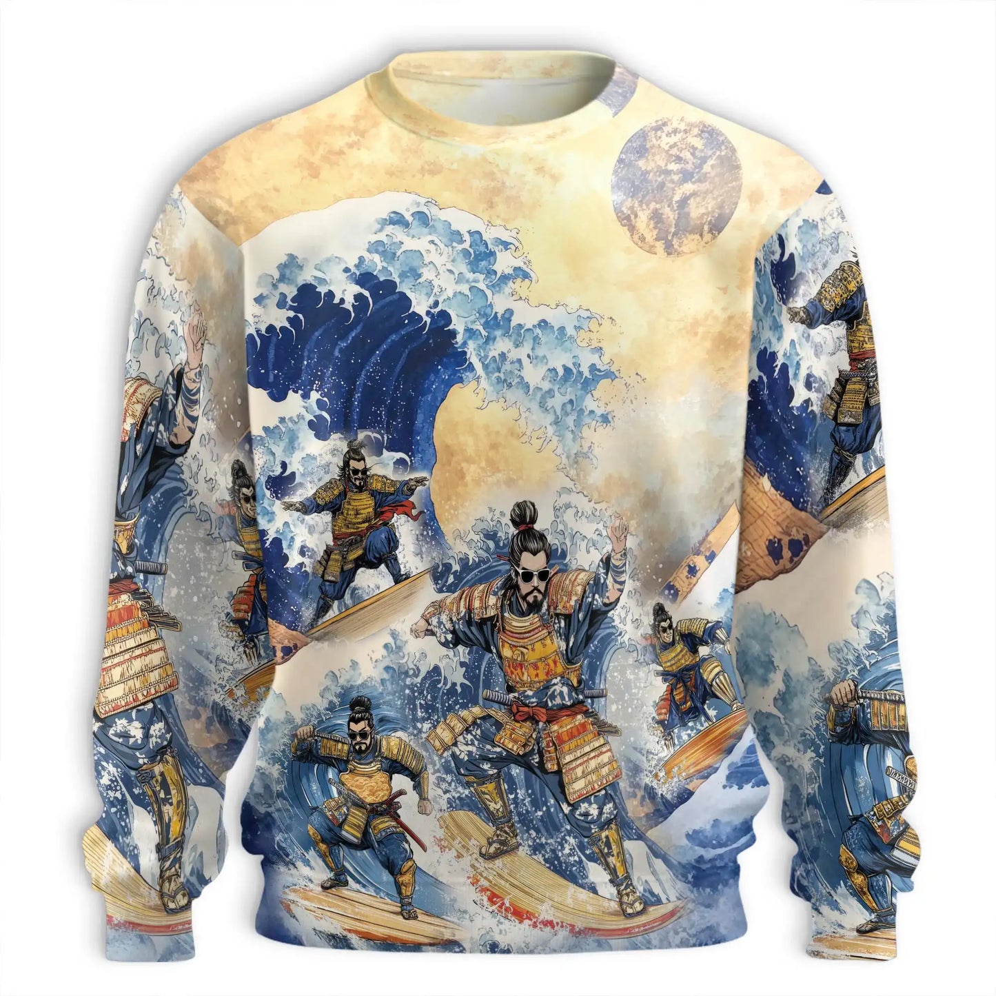 Samurai Surfing Sweatshirt – Colorful Graphic 3D All Over Print Design