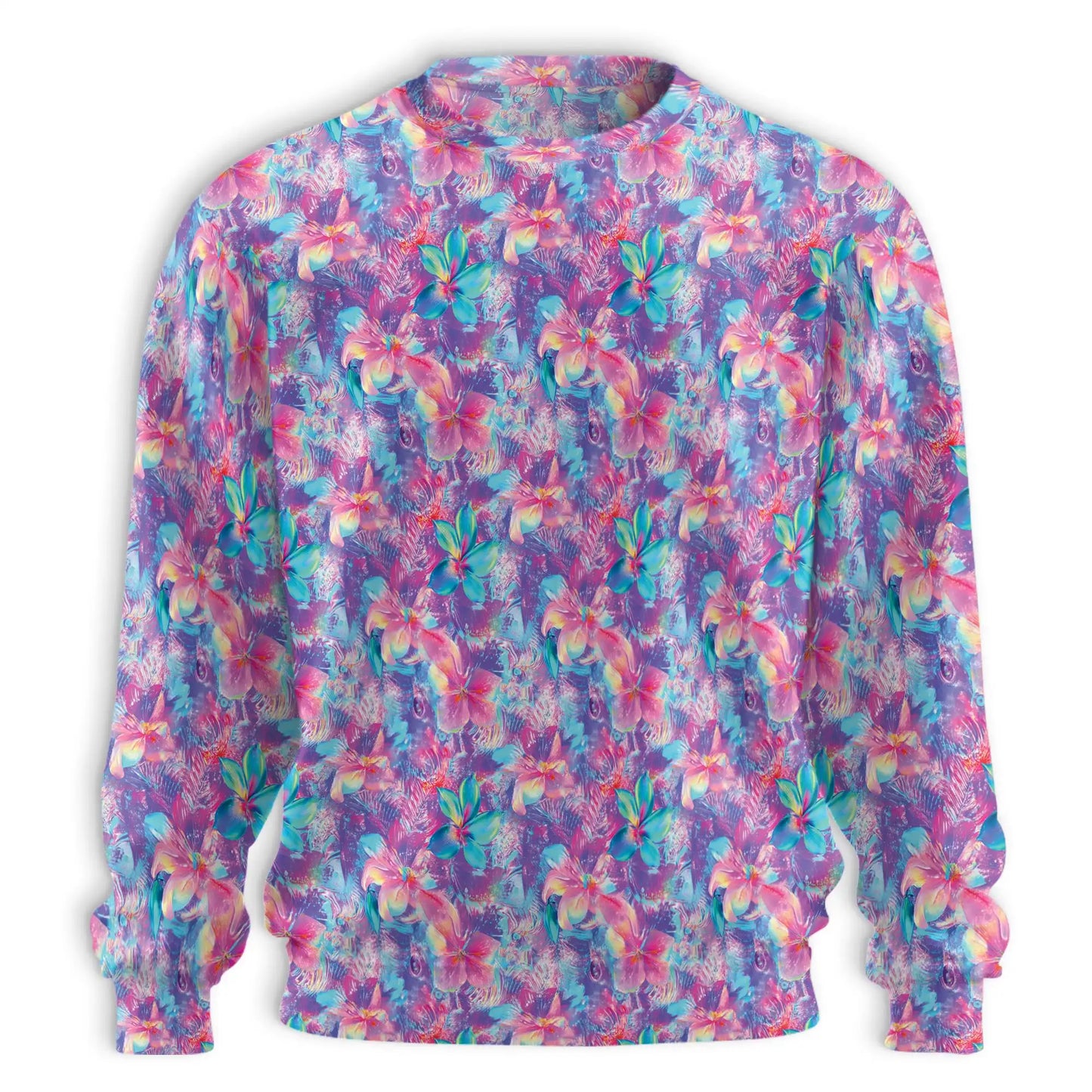 Neon Flower Sweatshirt – Colorful Graphic 3D All Over Print Design