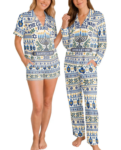 Personalized Hanukkah Family Pajama Set for Women – Custom Family Name & Year