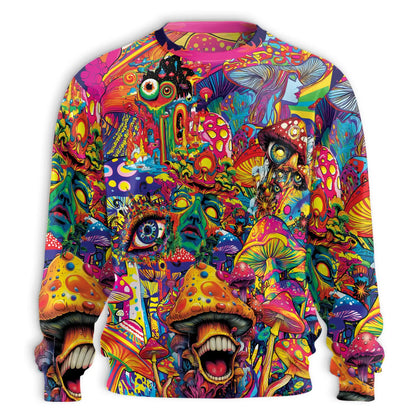 Trippy Mushroom Sweatshirt – Colorful Graphic 3D All Over Print Design
