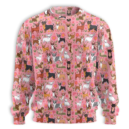 Floral Chihuahua Sweatshirt – Colorful Graphic 3D All Over Print Design