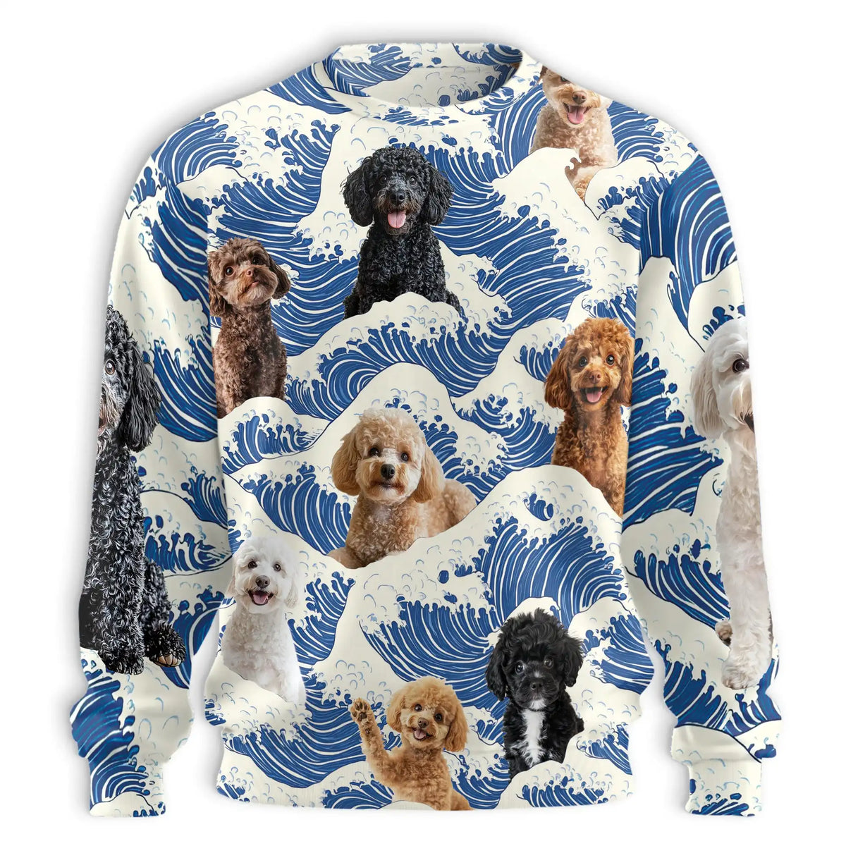 Great Wave Poodle Sweatshirt – Colorful Graphic 3D All Over Print Design