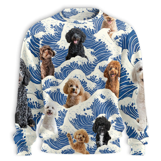 Great Wave Poodle Sweatshirt – Colorful Graphic 3D All Over Print Design