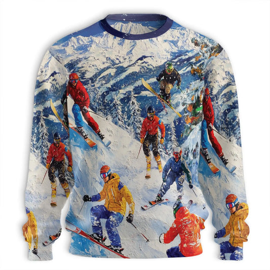 Vintage Skiing Sweatshirt – Vintage 3D All Over Print Design