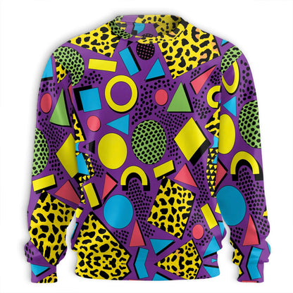 80s Retro Pattern Sweatshirt – Vintage 3D All Over Print Design