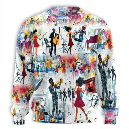 Vintage Jazz Art Sweatshirt – Vintage 3D All Over Print Design