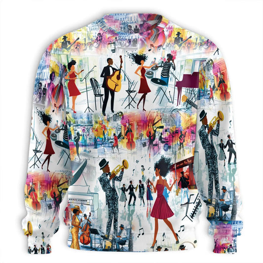 Vintage Jazz Art Sweatshirt – Vintage 3D All Over Print Design