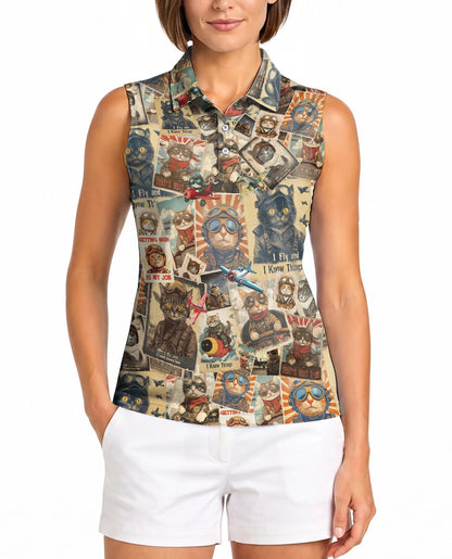 Amazing Pilot Cat Beach Retro Shirt for Women