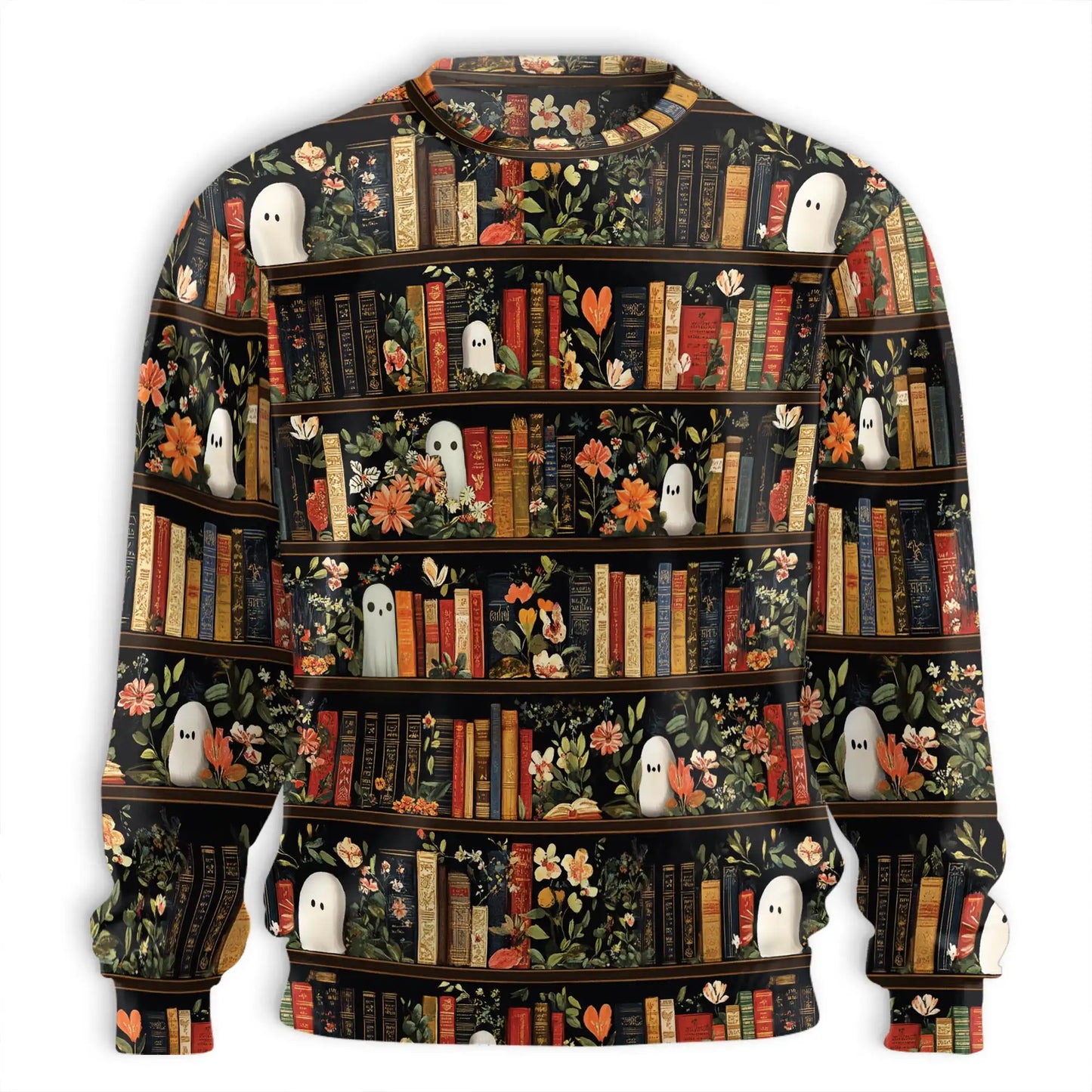 Library Ghost Sweatshirt – Colorful Graphic 3D All Over Print Design