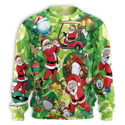 Santa Claus Golf Christmas Sweatshirt – Christmas 3D All Over Print Design
