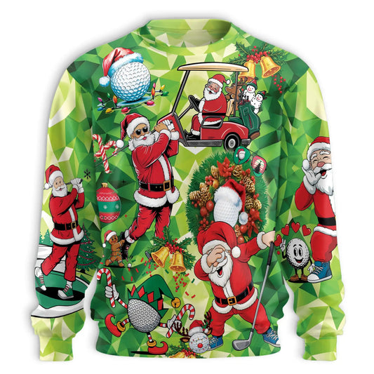 Santa Claus Golf Christmas Sweatshirt – Christmas 3D All Over Print Design