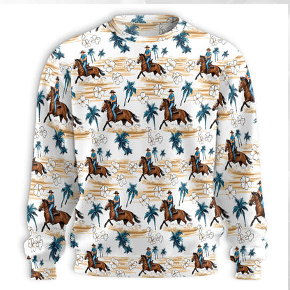 Western Cowboy Pattern Sweatshirt – Colorful Graphic 3D All Over Print Design