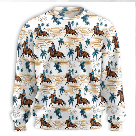 Western Cowboy Pattern Sweatshirt – Colorful Graphic 3D All Over Print Design