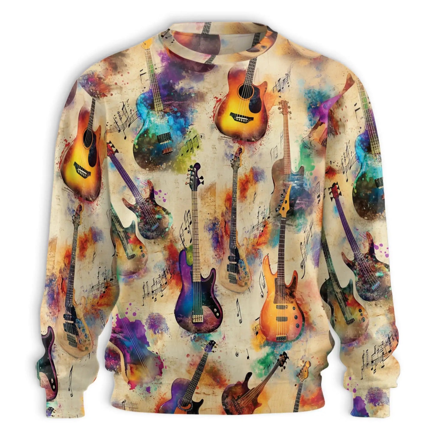 Vintage Bass Guitar Sweatshirt – Vintage 3D All Over Print Design