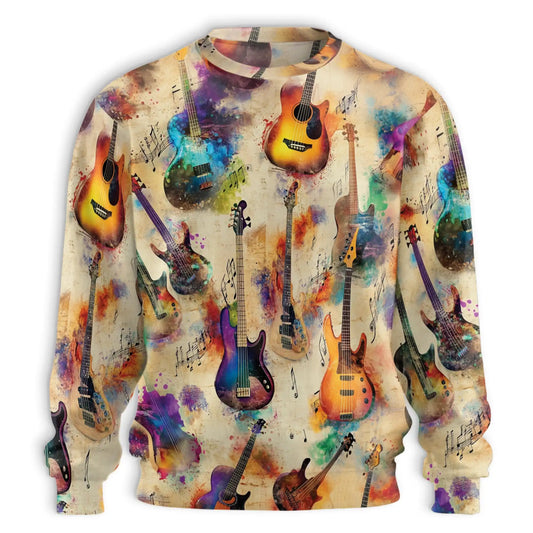 Vintage Bass Guitar Sweatshirt – Vintage 3D All Over Print Design