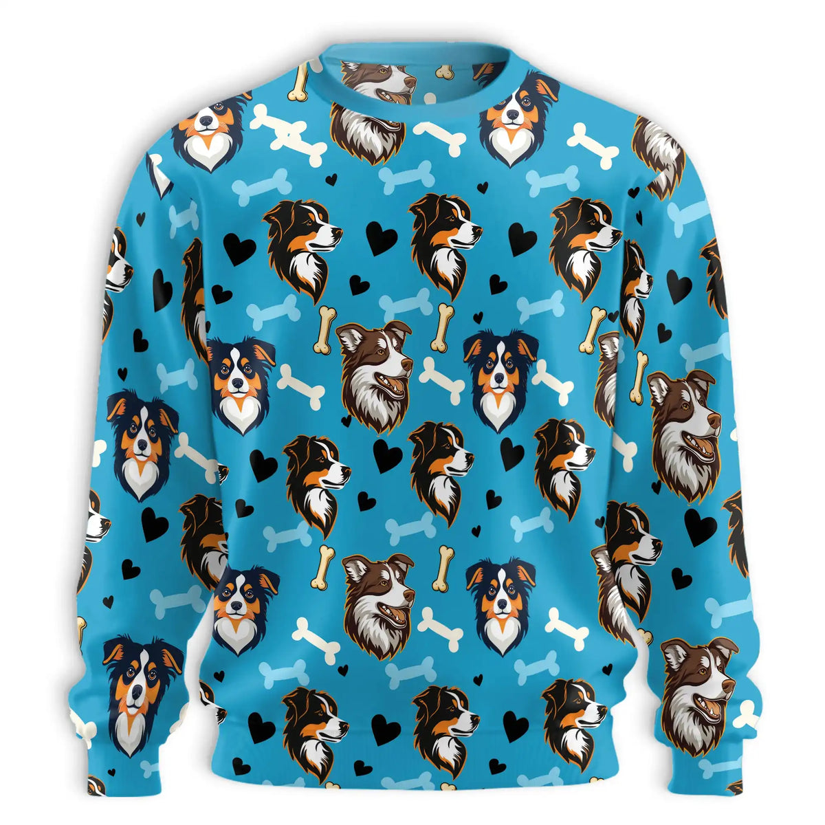 Australian Shepherd Sweatshirt – Colorful Graphic 3D All Over Print Design