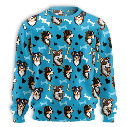 Australian Shepherd Sweatshirt – Colorful Graphic 3D All Over Print Design