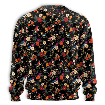 Bird Flower Sweatshirt – Colorful Graphic 3D All Over Print Design