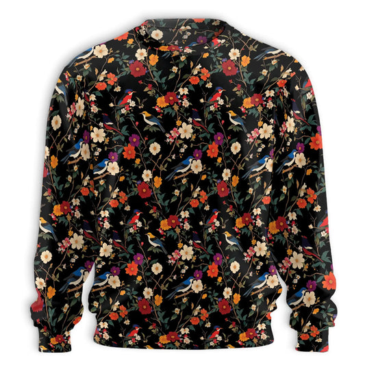 Bird Flower Sweatshirt – Colorful Graphic 3D All Over Print Design