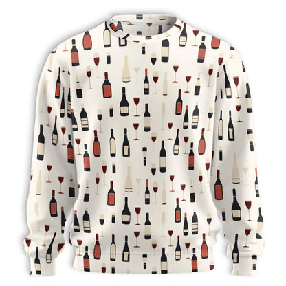 Red Wine Themed Sweatshirt – Colorful Graphic 3D All Over Print Design