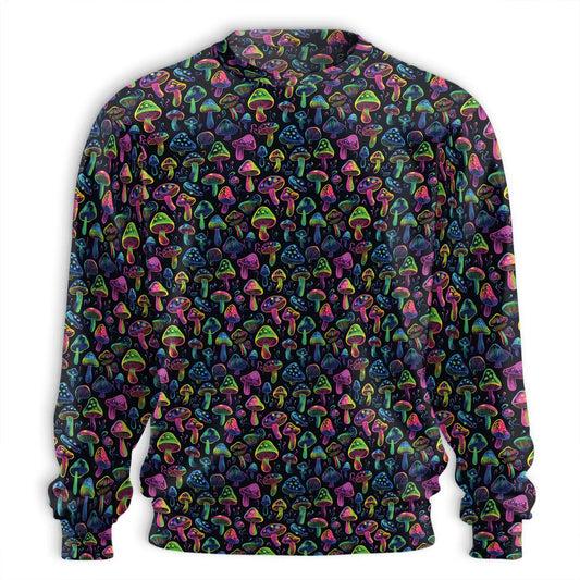 Neon Mushroom Sweatshirt – Colorful Graphic 3D All Over Print Design