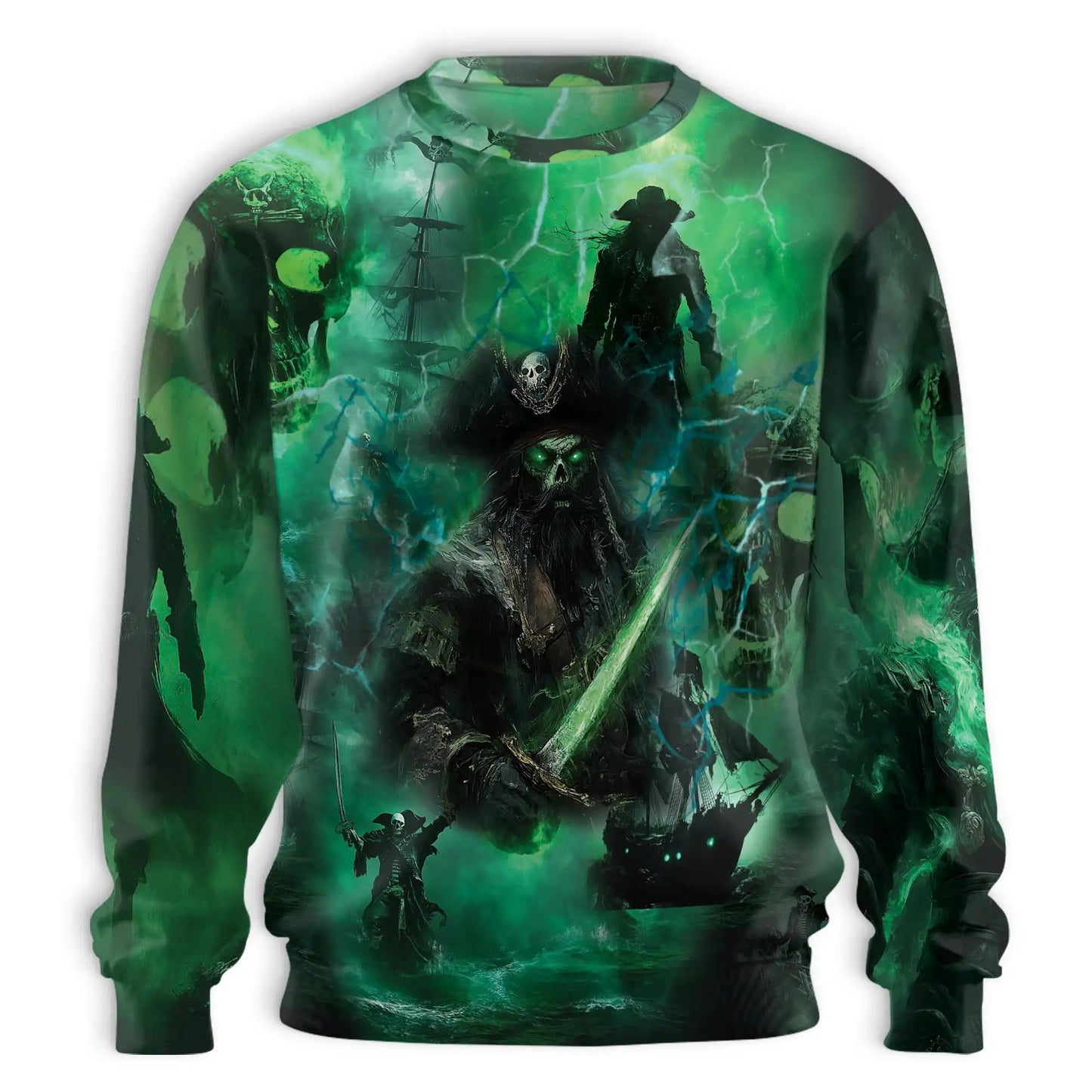 Ghost Pirate Sweatshirt – Colorful Graphic 3D All Over Print Design