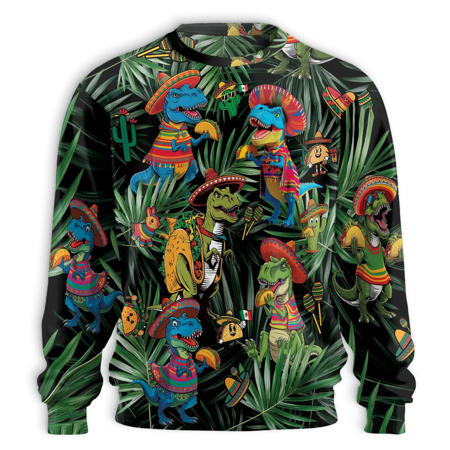 Dinosaur Sombrero Tropical Sweatshirt – Tropical 3D All Over Print Design