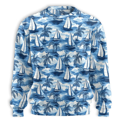 Sailboat Sweatshirt – Colorful Graphic 3D All Over Print Design