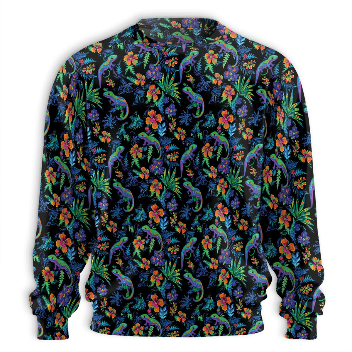 Colorful Gecko Pattern Sweatshirt – Tropical 3D All Over Print Design