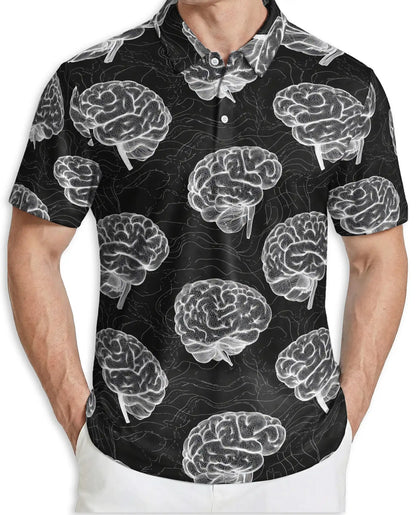 Brain Anatomy Polo Shirt, Neuroscience Print | Azhawaiian