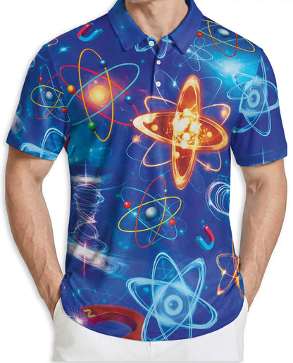 Physics Atom Polo Shirt, Science Formula Print | Azhawaiian