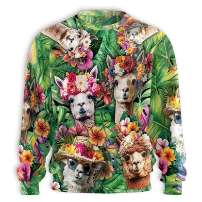 Funny Llama Tropical Sweatshirt – Tropical 3D All Over Print Design