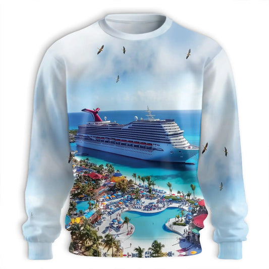 Cruise Ship Beach Sweatshirt – Tropical 3D All Over Print Design
