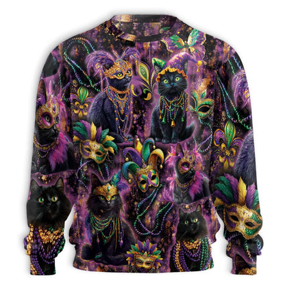 Mardi Gras Cat Sweatshirt – Colorful Graphic 3D All Over Print Design