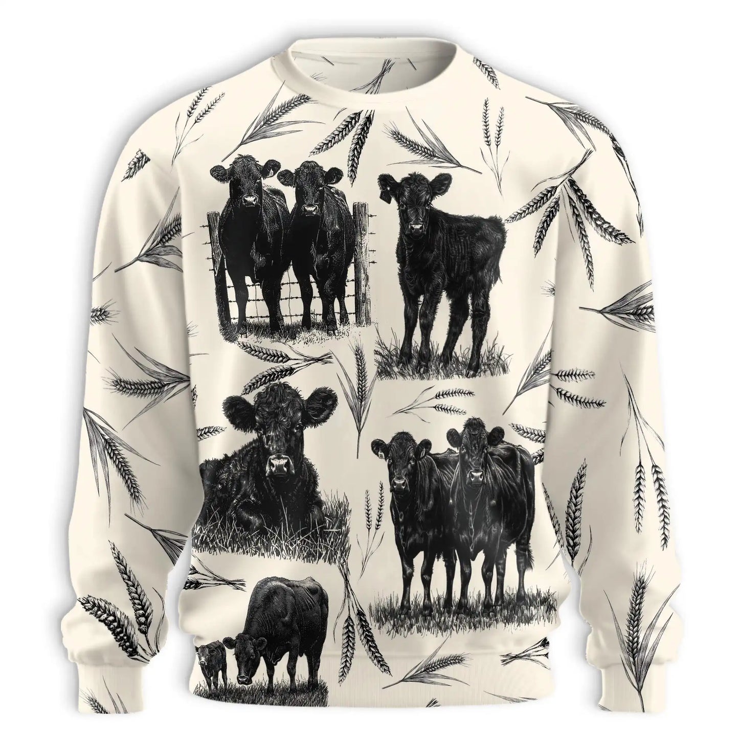 Vintage Cattle Farm Lovers Farmer Sweatshirt – Vintage 3D All Over Print Design