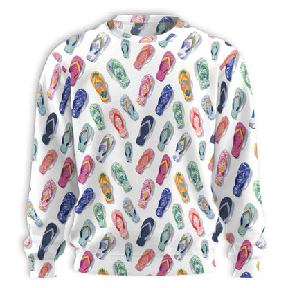 Colorful Flip Flops Sweatshirt – Tropical 3D All Over Print Design