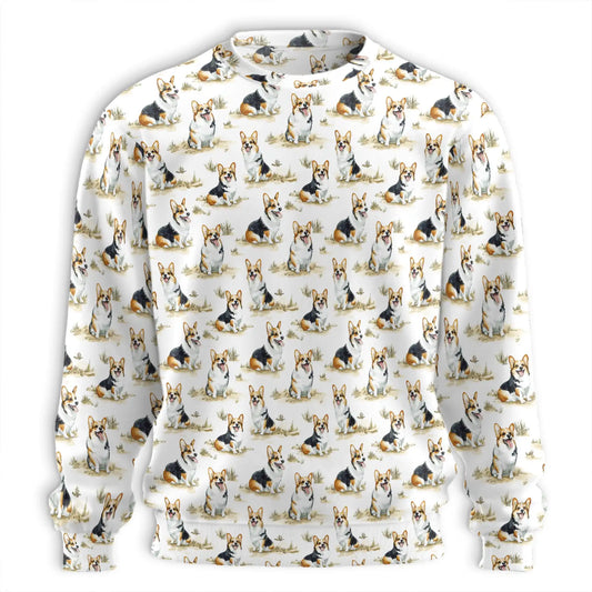 Smiling Corgi Sweatshirt – Colorful Graphic 3D All Over Print Design