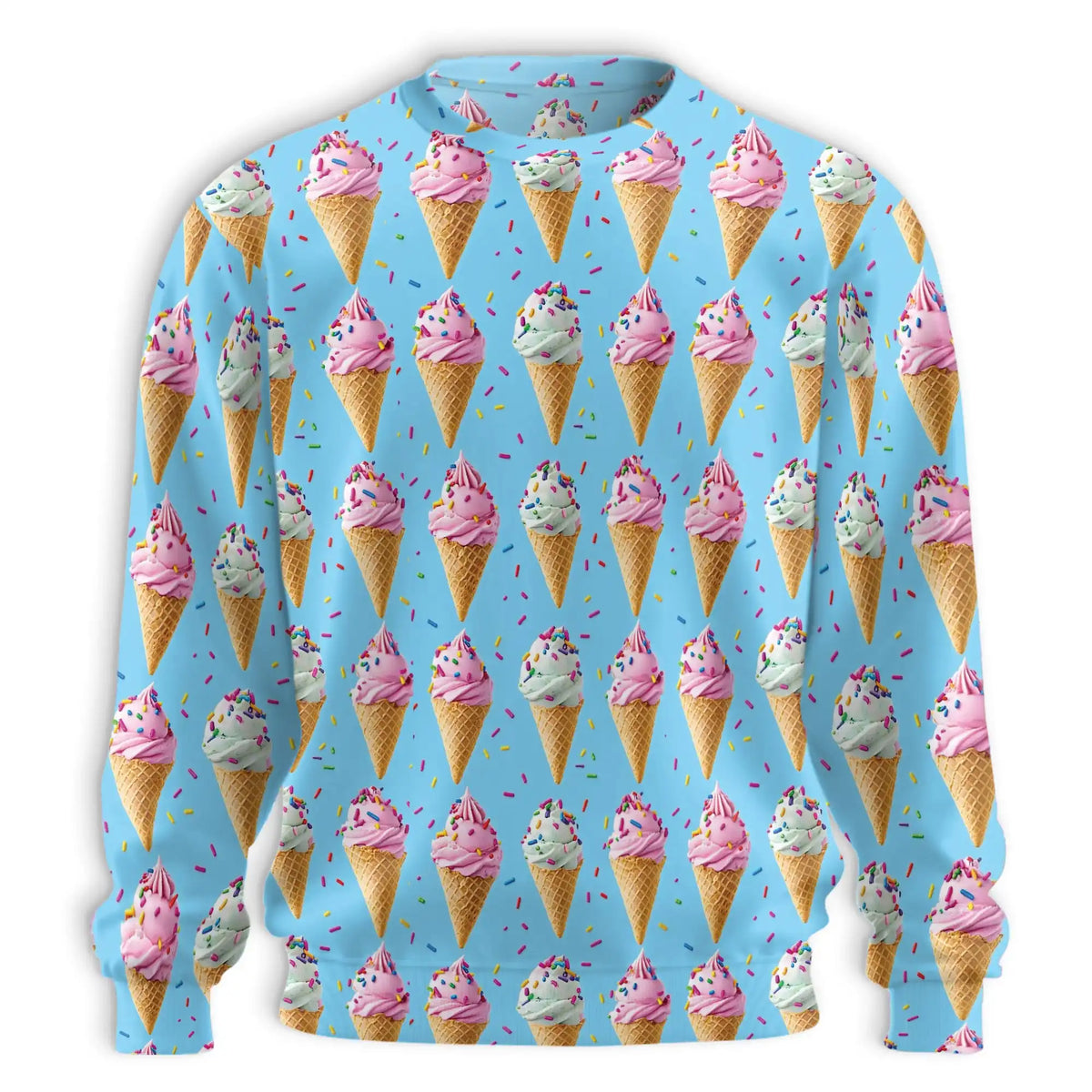 Ice Cream Pattern Sweatshirt – Colorful Graphic 3D All Over Print Design