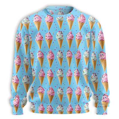 Ice Cream Pattern Sweatshirt – Colorful Graphic 3D All Over Print Design