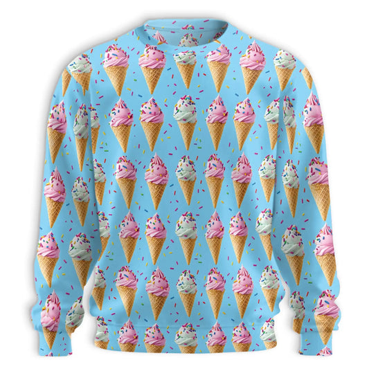 Ice Cream Pattern Sweatshirt – Colorful Graphic 3D All Over Print Design