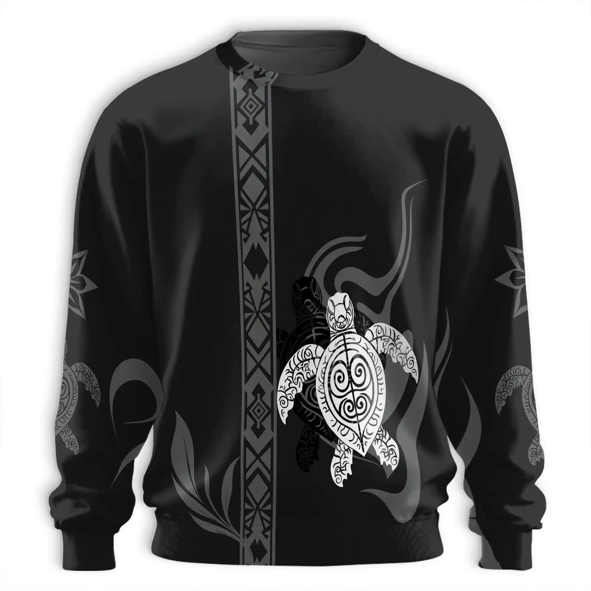 Black and White Turtle Sweatshirt – Colorful Graphic 3D All Over Print Design
