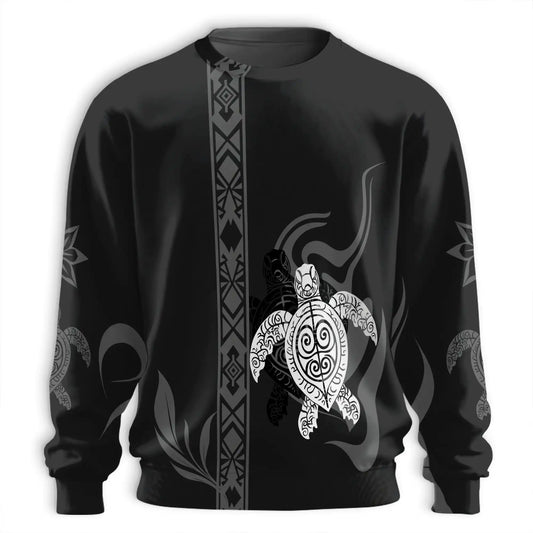 Black and White Turtle Sweatshirt – Colorful Graphic 3D All Over Print Design