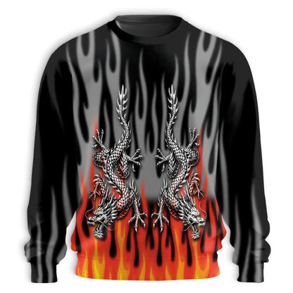 Fire Dragon Sweatshirt – Colorful Graphic 3D All Over Print Design