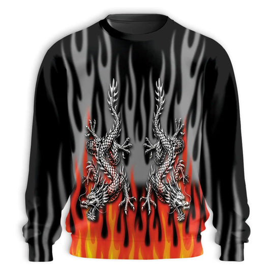Fire Dragon Sweatshirt – Colorful Graphic 3D All Over Print Design