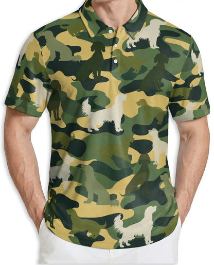English Setter Dog 3D Polo Shirt, Funny Animal Camo Style | Azhawaiian