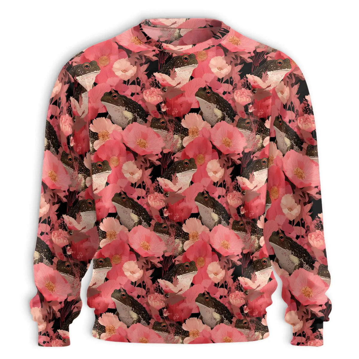 Frogs Floral Sweatshirt – Colorful Graphic 3D All Over Print Design